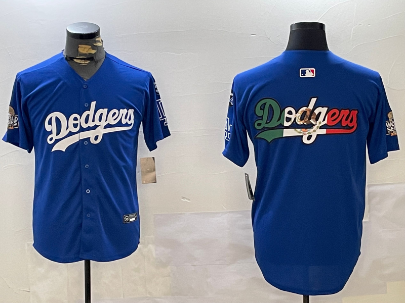 Men Los Angeles Dodgers blank 2024 World series patch blue jersey 20241120127->los angeles dodgers->MLB Jersey